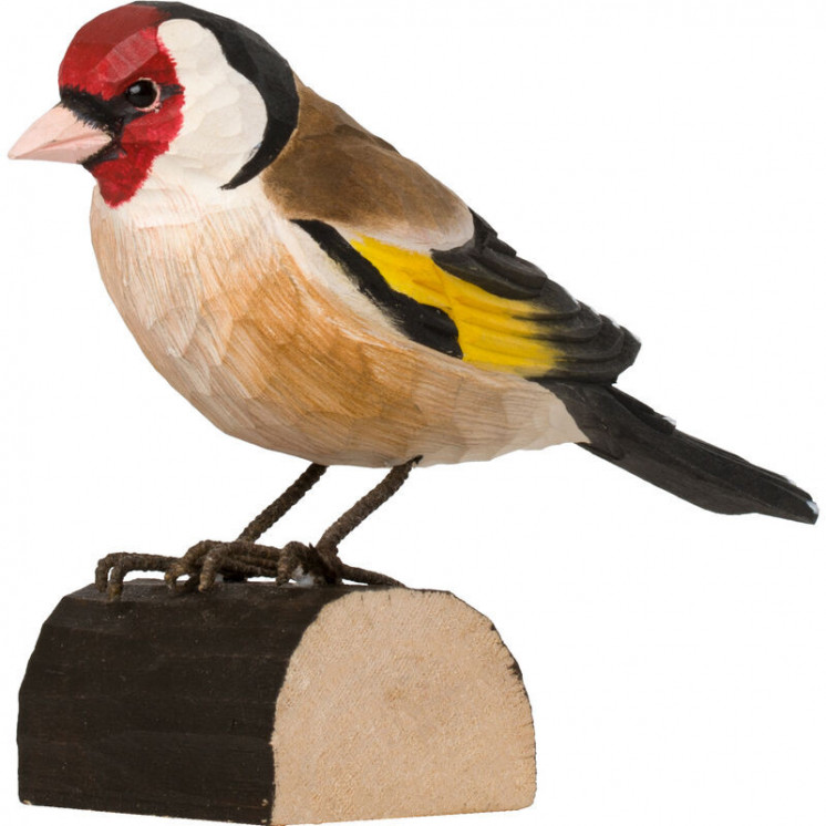 Chardonneret en bois sculpté