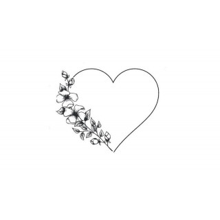Tattoo éphèmere, motif Coeur noir fleuri