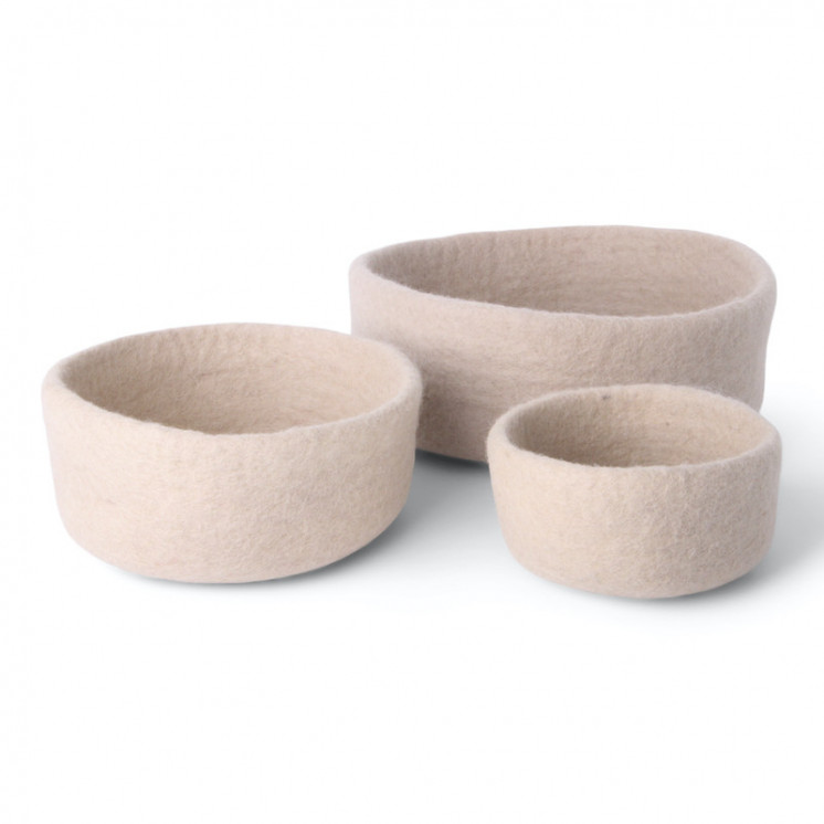 Panier en laine Beige - Petit