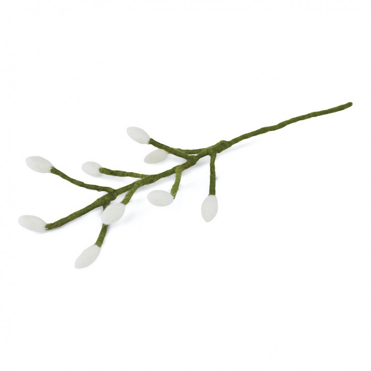 Branche en laine avec clochettes blanches Gry & Sif