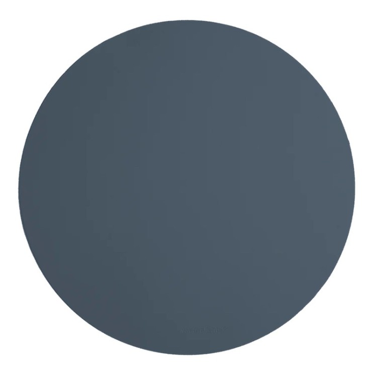 Set de table rond Vacavaliente® en cuir recyclé coloris Bleu pétrole