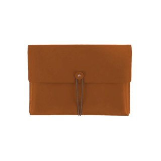 Pochette en cuir recyclé, format A4 horizontal, couleur marron matone