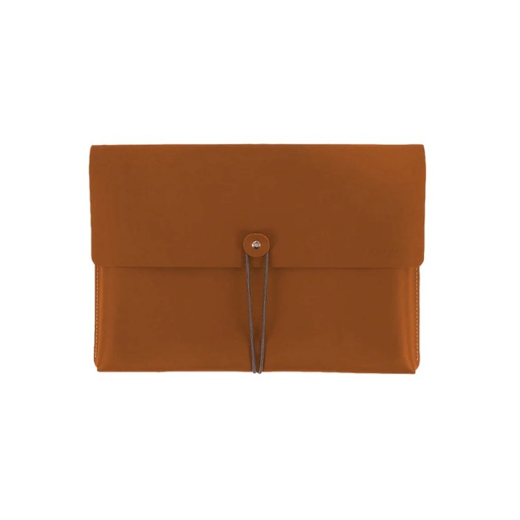 Pochette en cuir recyclé, format A4 horizontal, couleur marron matone