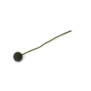 Fleur boule en laine 3cm coloris vert foncé (pine green)