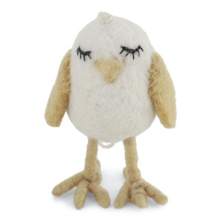 Poussin rêveur en laine blanc Gry & Sif