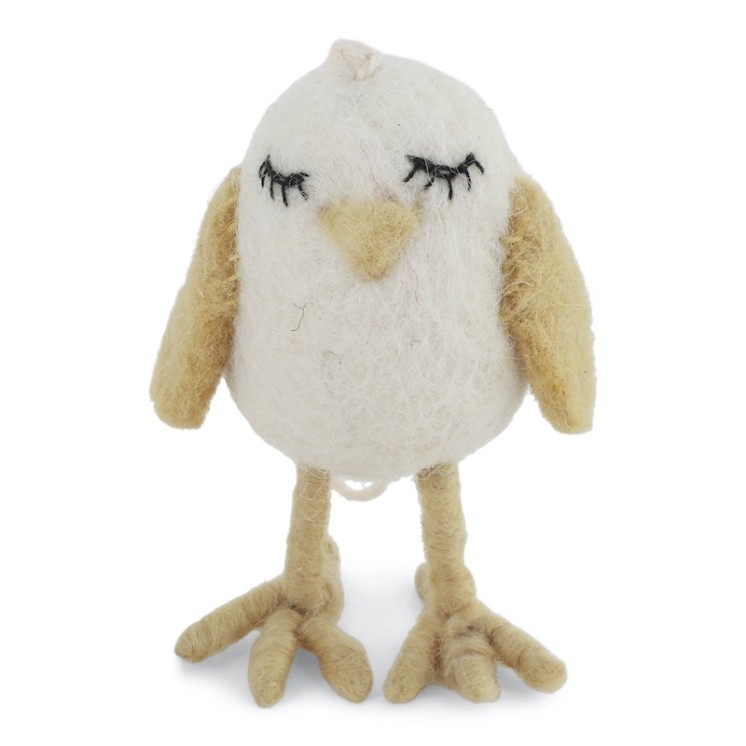 Poussin rêveur en laine blanc Gry & Sif