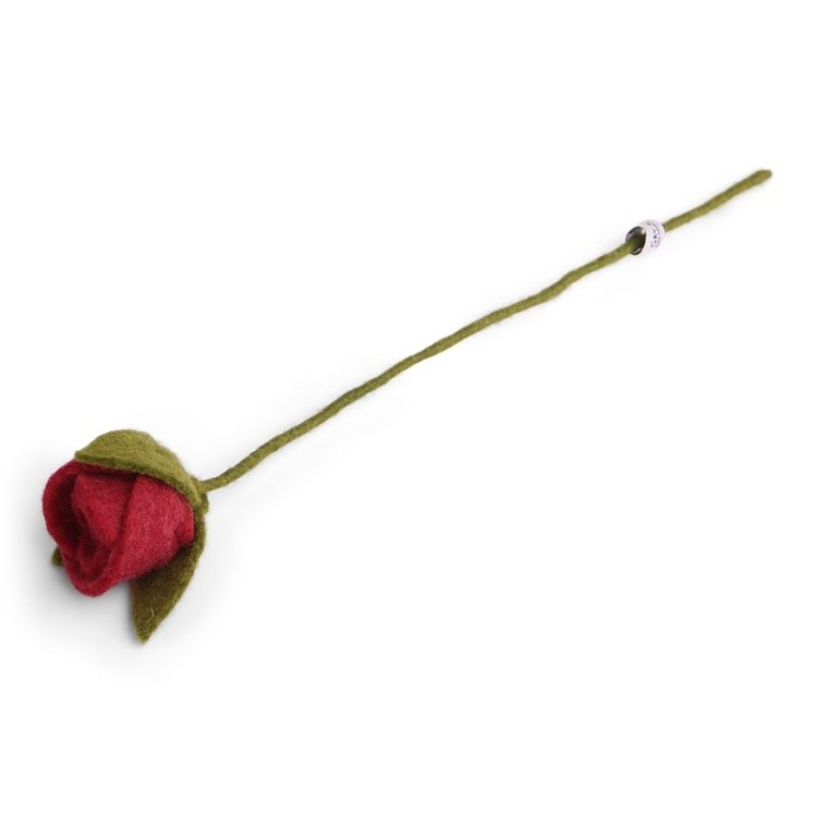 Rose en laine coloris rouge de chez Gry & Sif