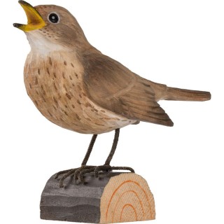 Rossignol en bois sculpté et peint à la main