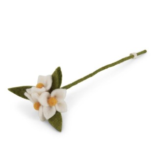 Trio de fleurs en laine Blanc