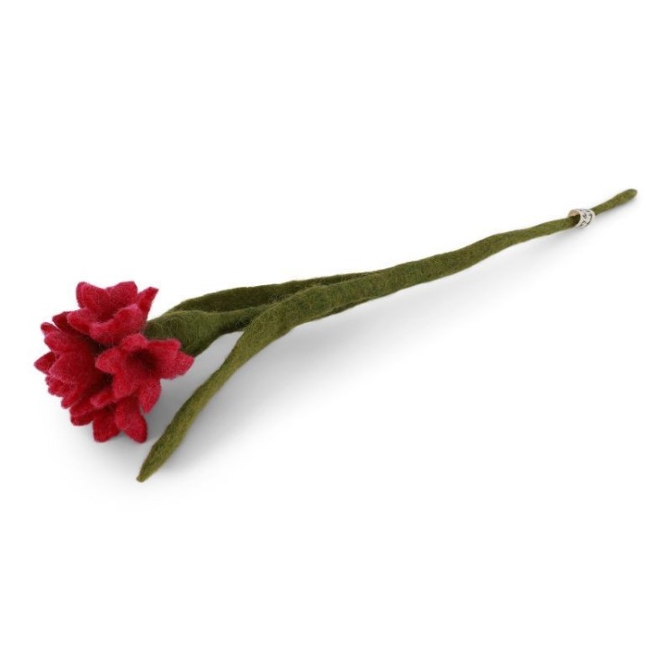 Bleuet en laine rose fuchsia