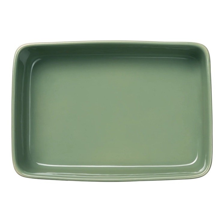 Plat à gratin en grès vert sauge - Moyen